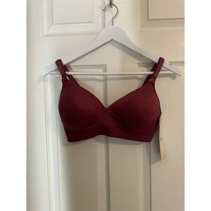 NWT Warners All You Need Wireless Bra 34D Rosewood Mauve Full Coverage Multi